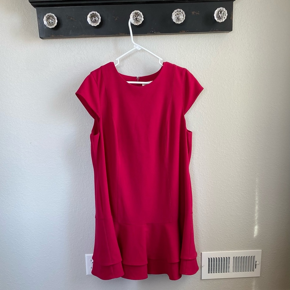 Eliza J ruffle crepe sheath dress